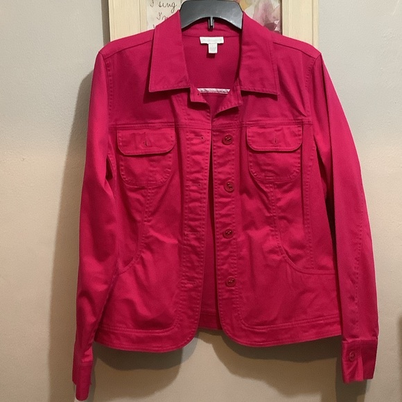 Charter Club Jackets & Blazers - Charter Club Bold Pink Denim Jacket